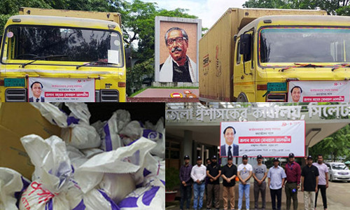 বসুন্ধরা গ্রুপ ৮ হাজার প্যাকেট ত্রাণ বিতরণ করেছে সিলেটে