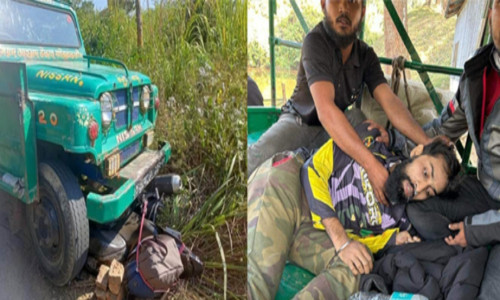 সাজেকে চাঁদের গাড়ী মোটরসাইকেল মুখোমুখি সংঘর্ষ এক পর্যটকের মৃত্যু