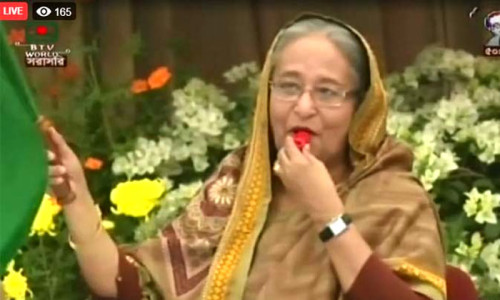 রেলপথ নির্মাণের কাজ বাঁশি বাজিয়ে সবুজ পতাকা উড়িয়ে উদ্বোধন করলেন প্রধানমন্ত্রী