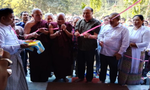 রাজস্থলীর নাক্যছড়া নবনির্মিত বৌদ্ধ বিহারের কমপ্লেক্স ভবন উদ্বোধন
