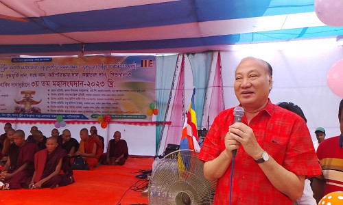 নানিয়ারচরে পুলিপাড়া মৈত্রী বৌদ্ধ বিহারে ৩য় তম মহাসংঘদান অনুষ্ঠিত