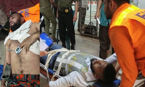 বঙ্গবাজারে আগুন : ফায়ার সার্ভিসের তিন সদস্যসহ আহত ৮
