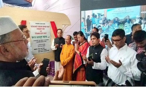 রামগড়ে বারৈয়ারহাট-হেঁয়াকো-রামগড় সড়ক প্রশস্তকরণ কাজের ভিত্তিপ্রস্তর স্থাপন
