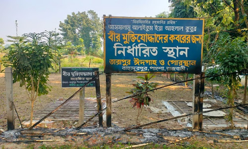 রাজবাড়ীতে বীর মুক্তিযোদ্ধাদের জন্য সংরক্ষিত কবরস্থানে দুর্বৃত্তদের আগুন